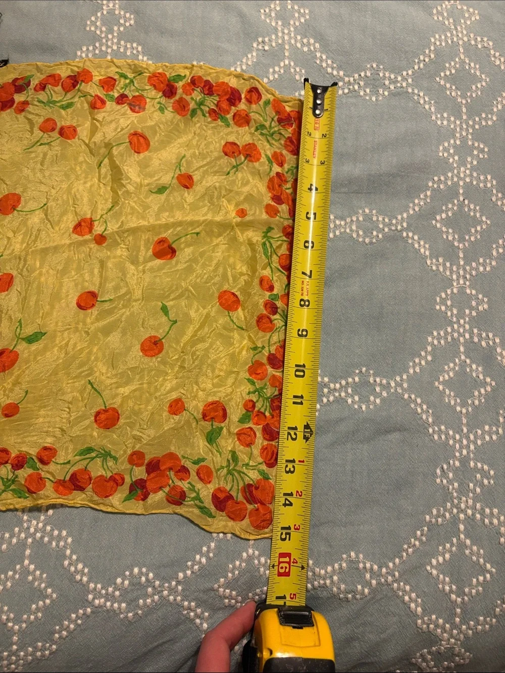 Yellow Cherry Print Women's Scarf
